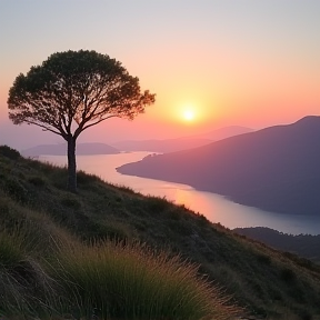 Pelangi di Senja Hari