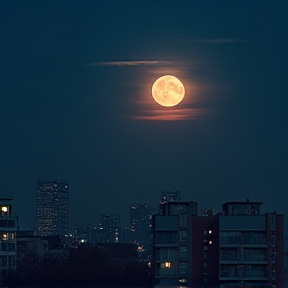 Full Moon Over San Jose City