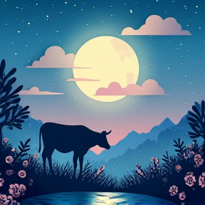 Cow and the Moon