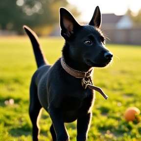 Ylvie die kleine schwarze Hündin