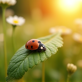 lady bug in a field 