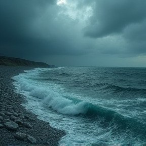 Som stormen blåser över havet