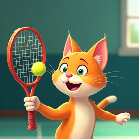 Cat Tennis Match