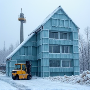 Eis auf der Baustelle