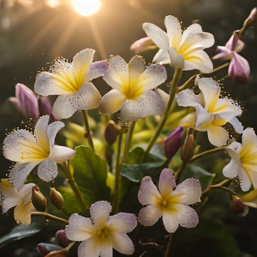 Guarânia pela manhã com as flores