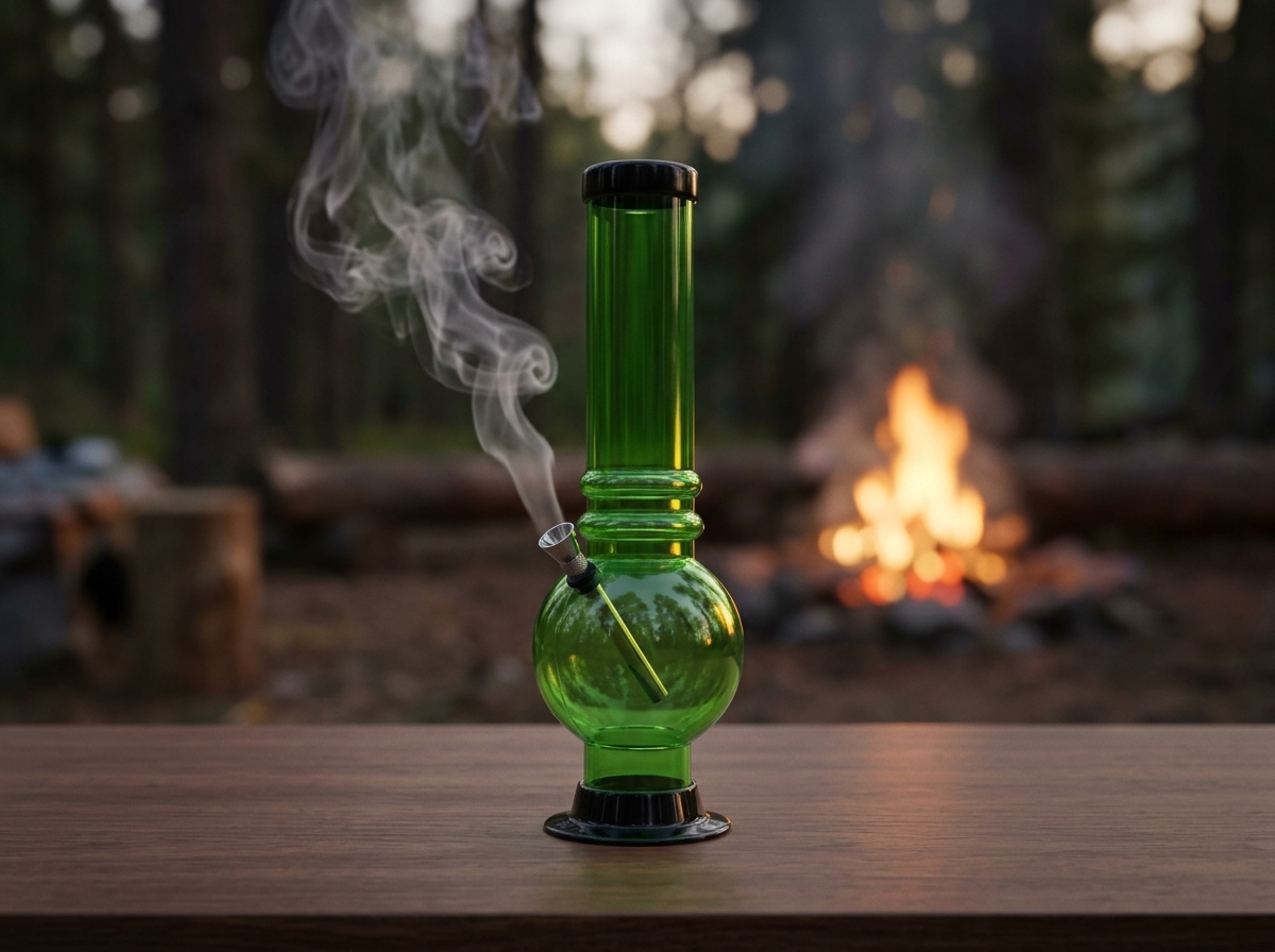Acrylic bubble base bong 12 to 15 inch multiple colors