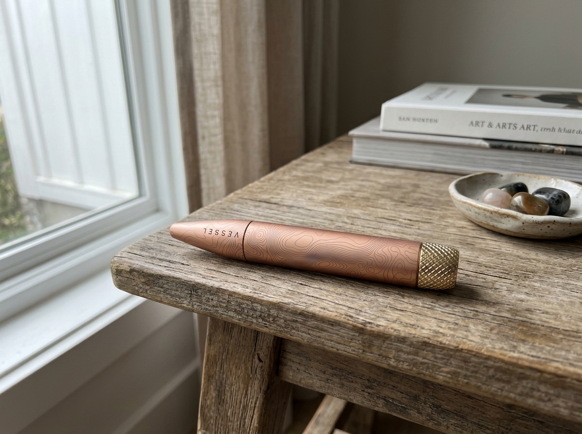 Rose gold one-hitter pipe - best cannabis pipe for discreet portability