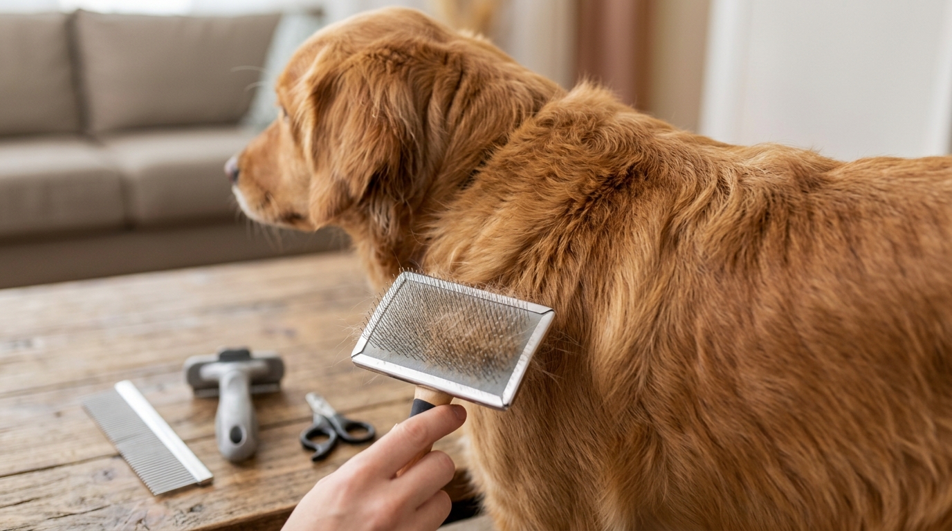 What are the best tools for grooming dogs at home?