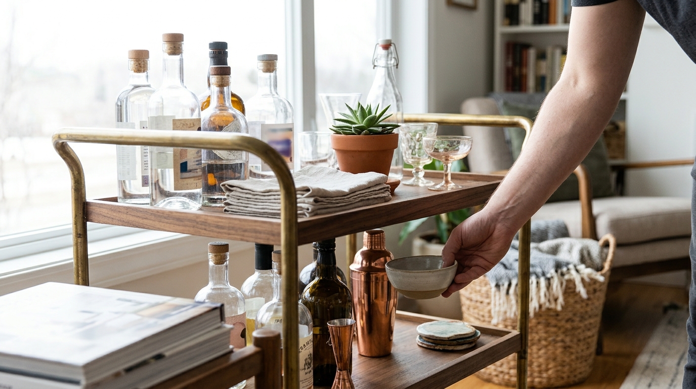 How to Make a Bar Cart Look Nice: Simple Styling Tips