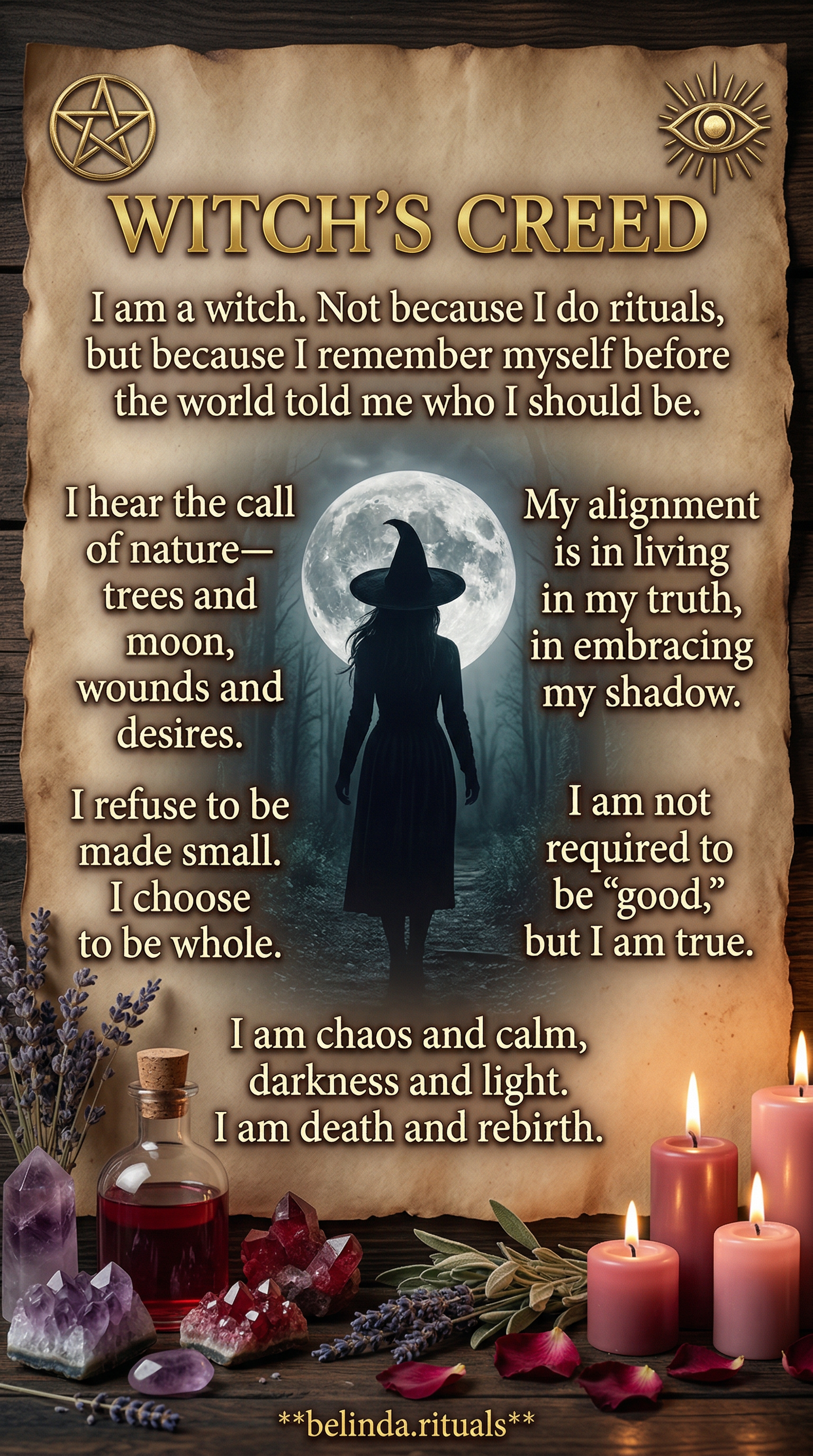 Modern witch practicing daily magick for balance and healing