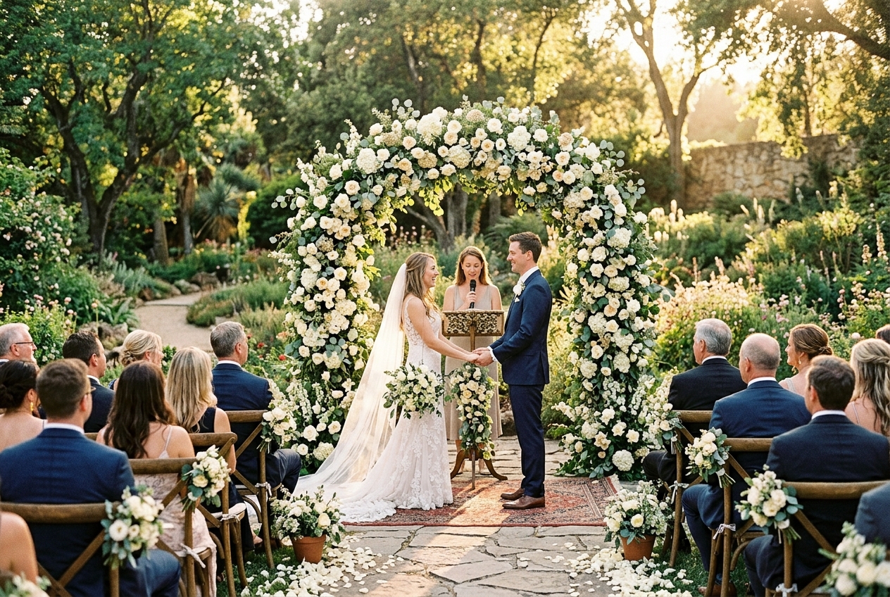 Garden wedding ceremony
