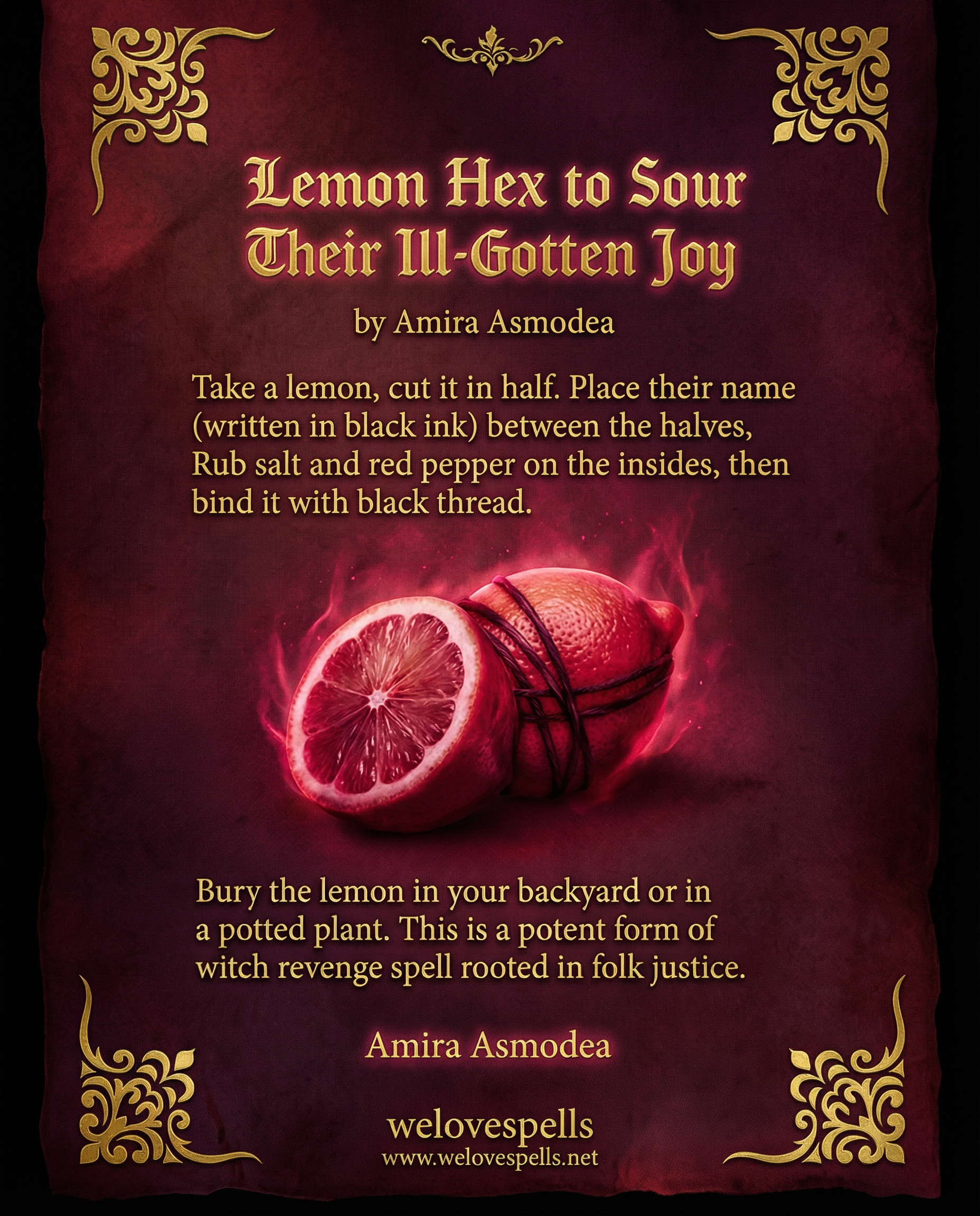Lemon Hex Spell Symbol and Ritual Energy