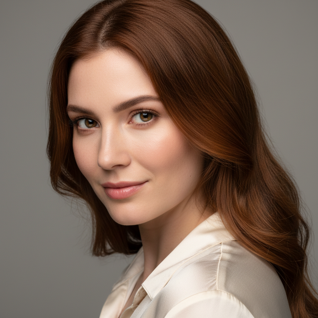 Photorealistic AI-generated portrait with perfect skin detail and studio lighting