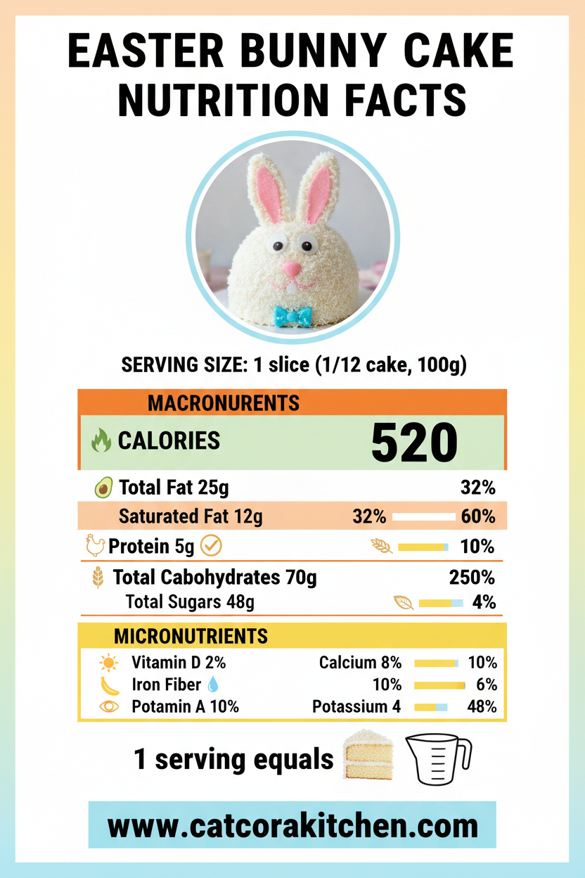 Easter bunny cake nutritional information