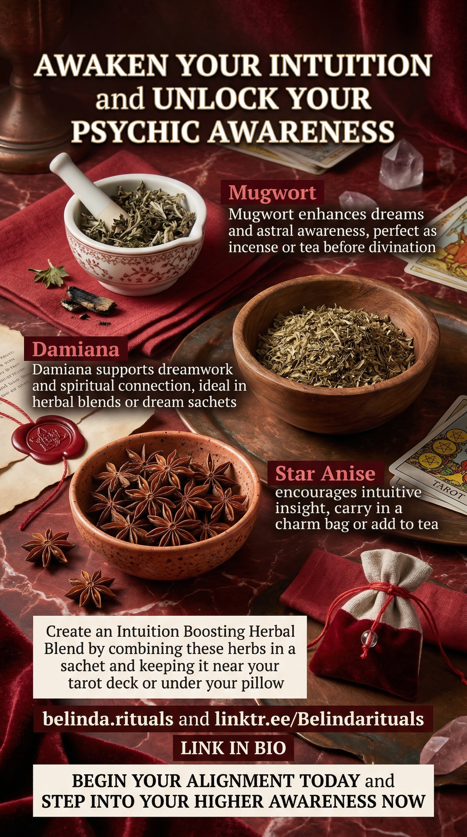 Herbal ritual setup for psychic clarity