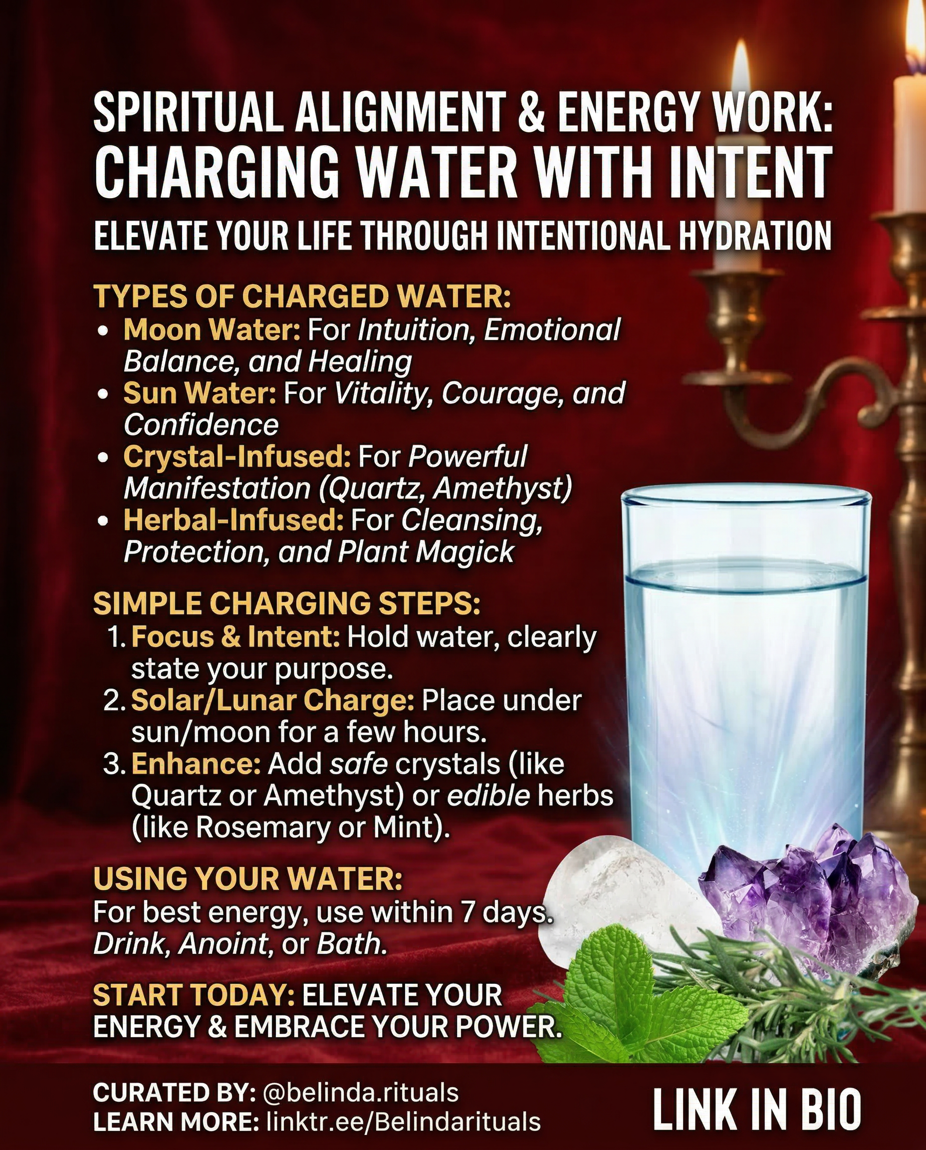 Charging magickal water under moonlight ritual setup