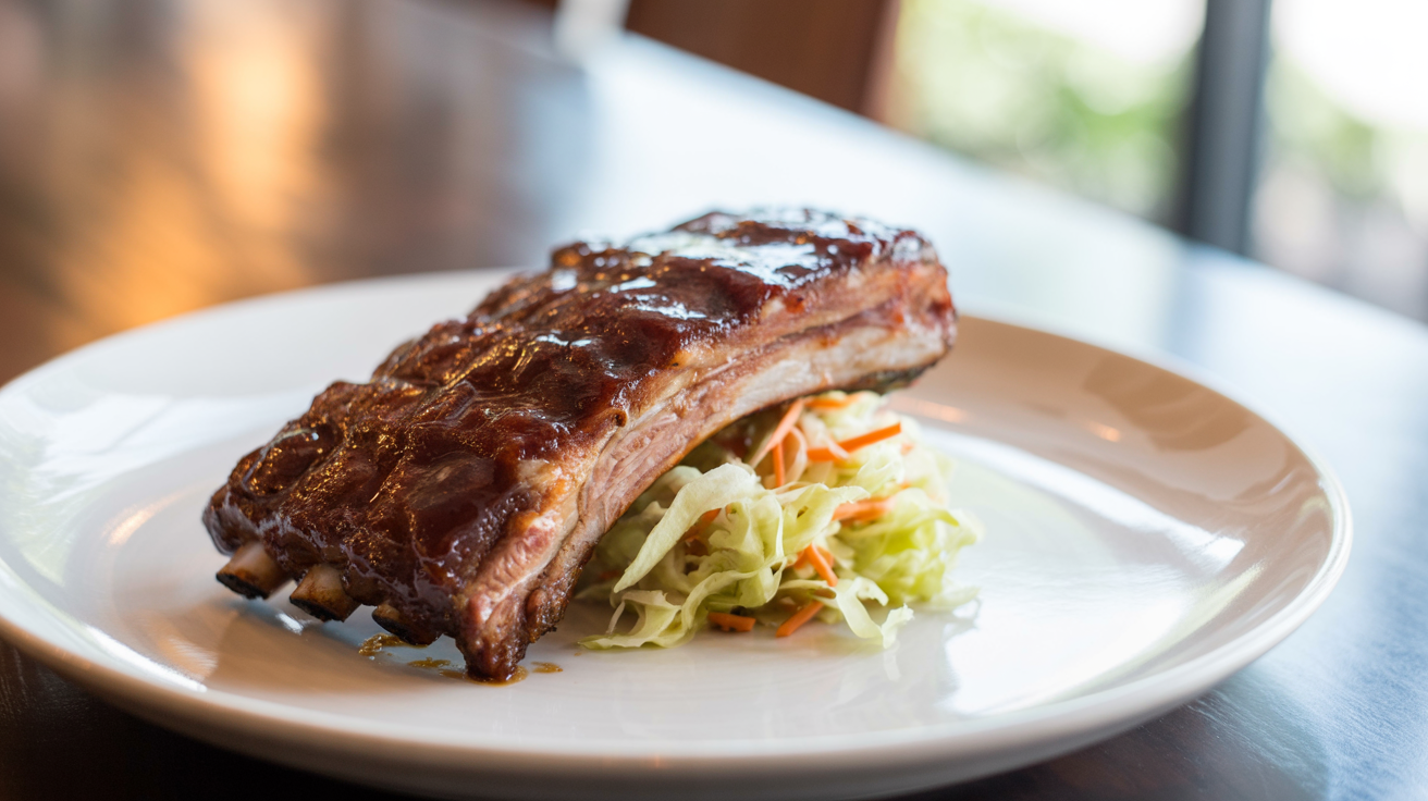 Slow Cooker BBQ Ribs - Fall Off The Bone Tender Recipe plated
