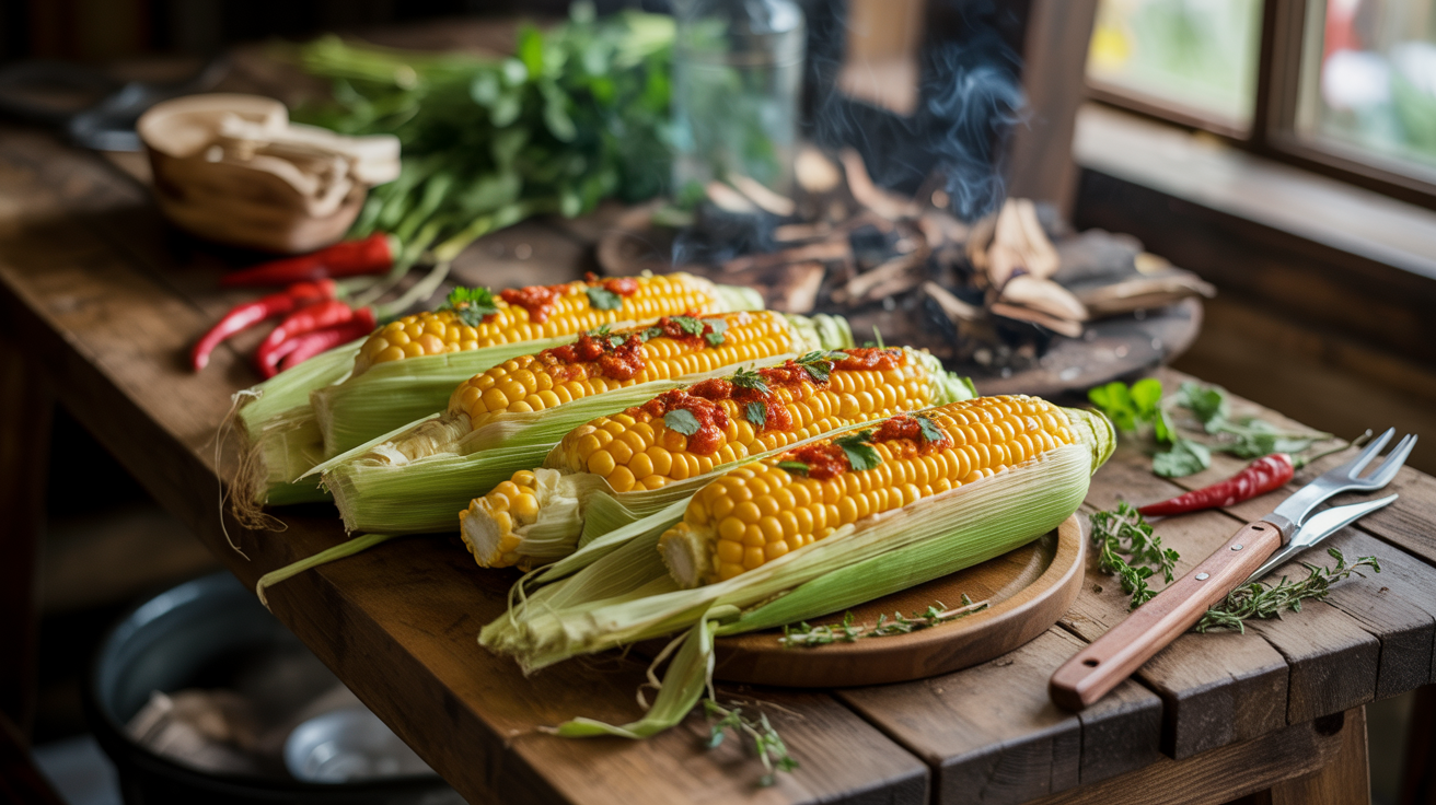 Grilled Corn on the Cob Recipe with Spicy Chili Butter ingredients