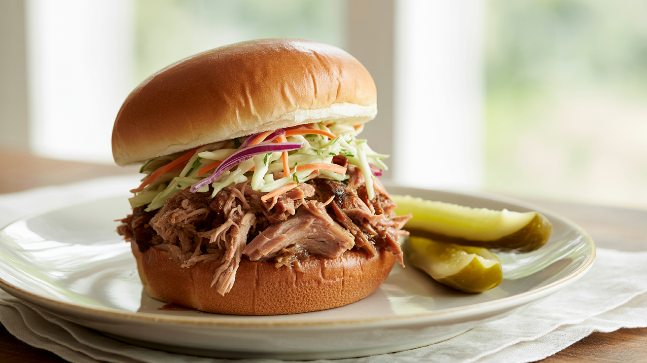 Slow Cooker Pulled Pork Recipe - Easy & Tender Every Time plated