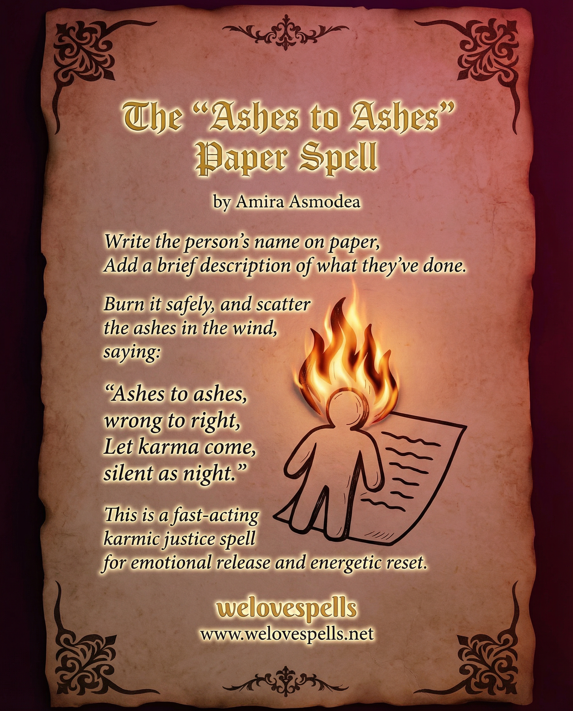 Ashes to Ashes Paper Spell Ritual Guide