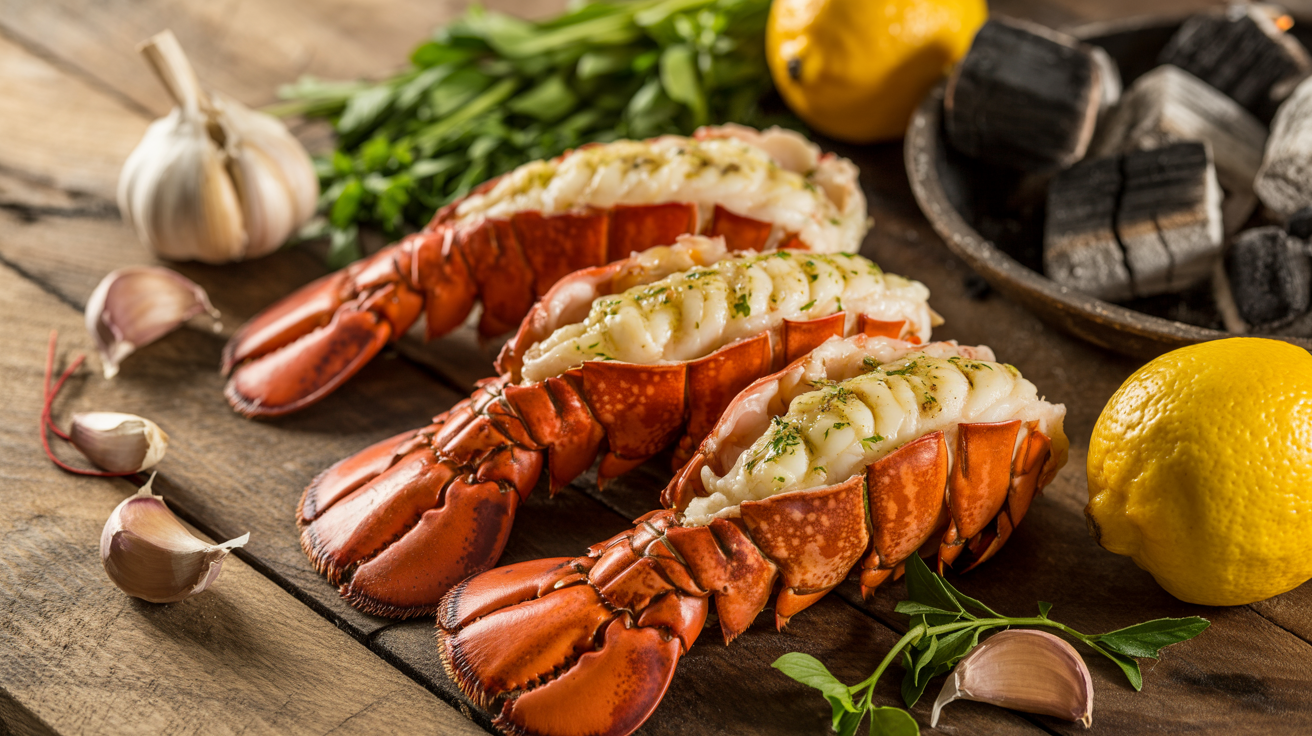 Grilled Lobster Tails Recipe with Garlic Butter ingredients