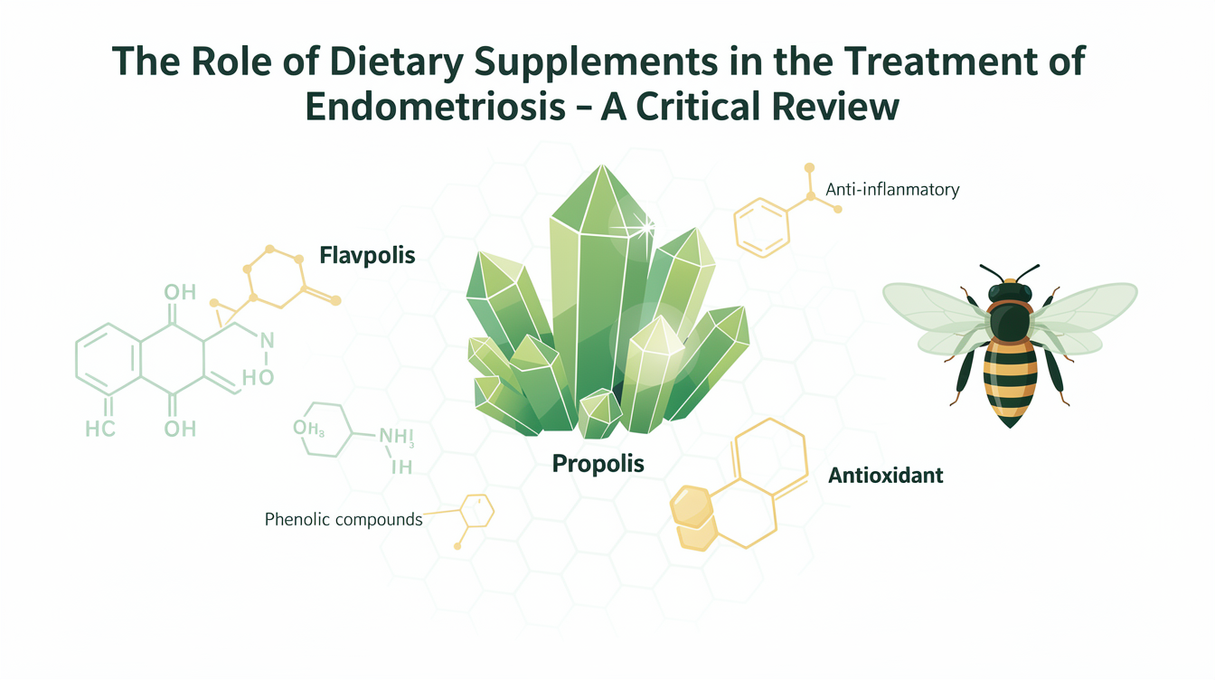 The Role of Dietary Supplements in the Treatment of Endometriosis: A Critical Review. scientific illustration
