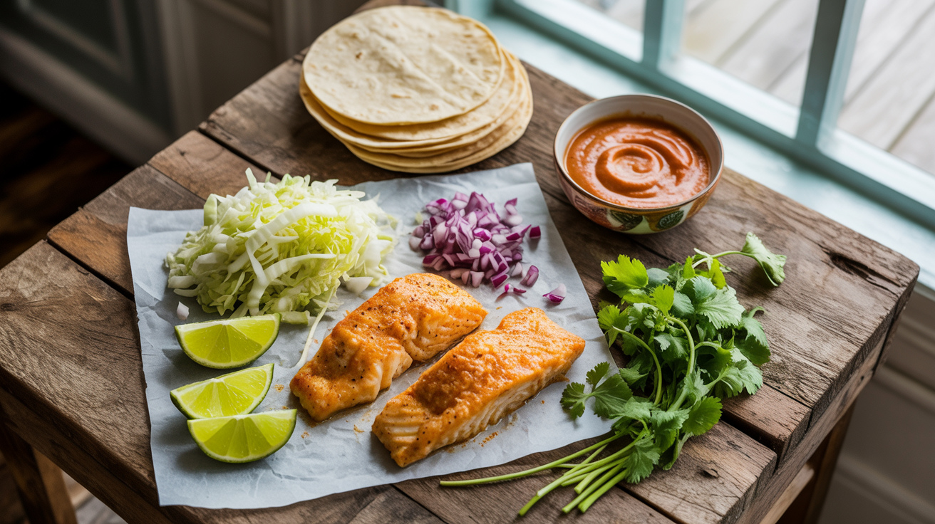 Air Fryer Fish Tacos Recipe - Crispy and Delicious ingredients