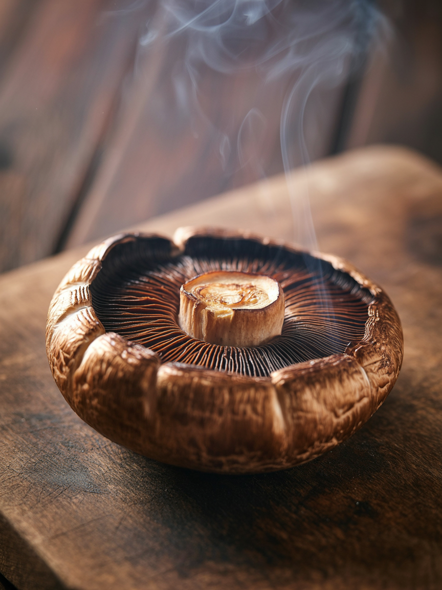 Grilled Portobello Mushroom Recipe - Perfect BBQ Burgers closeup detail