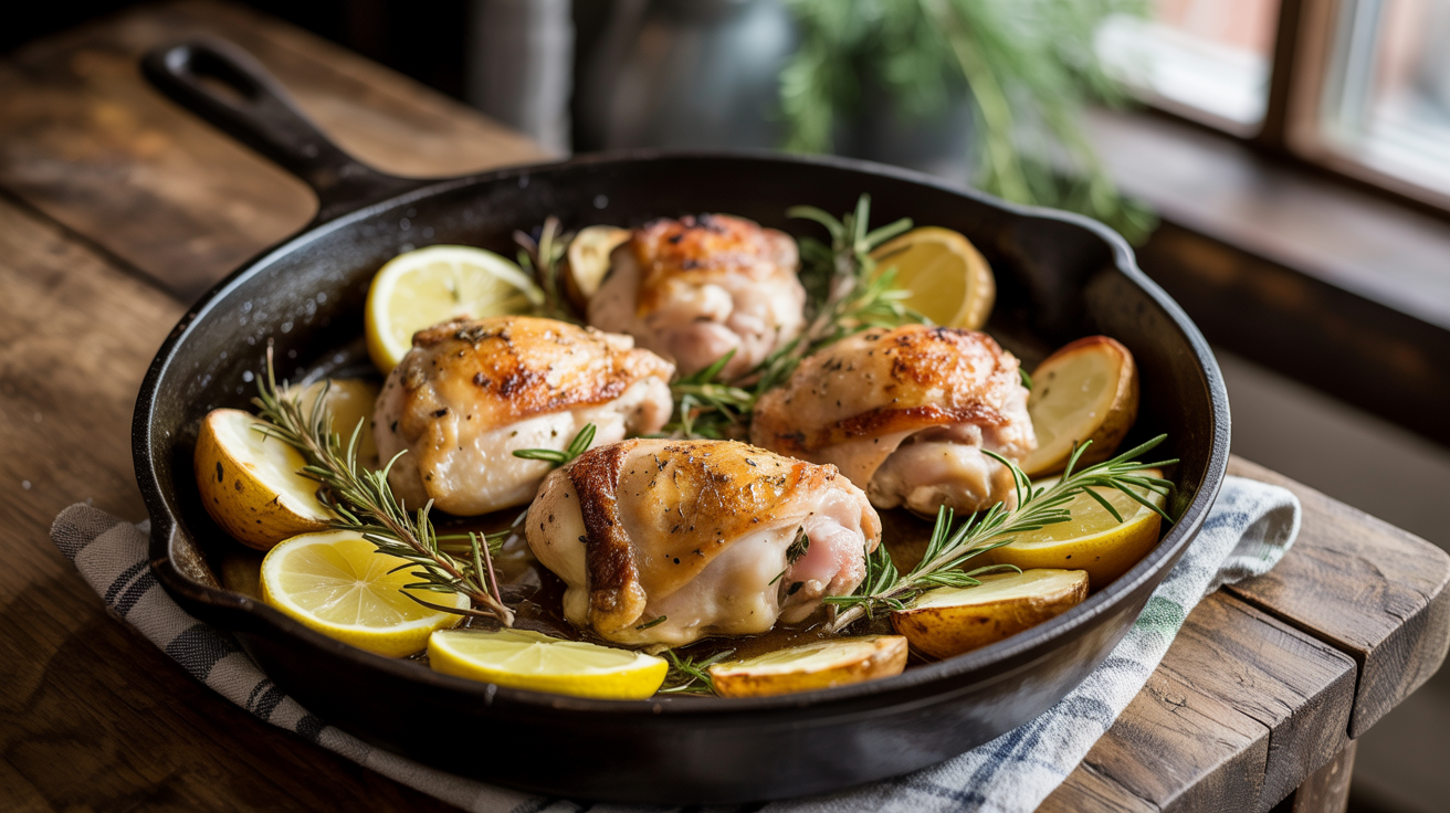 One Pan Lemon Herb Chicken Thighs - Easy 30-Minute Recipe