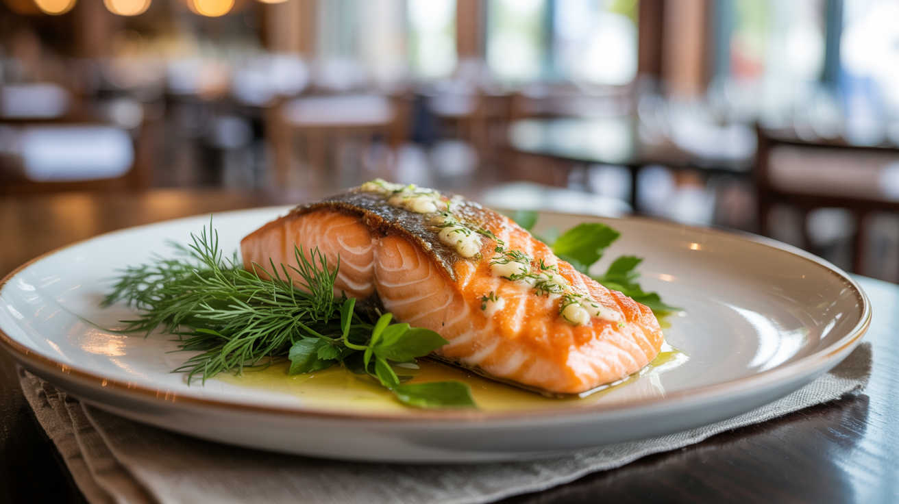 Crispy Garlic Butter Salmon Recipe - Easy 20 Minute Dinner plated