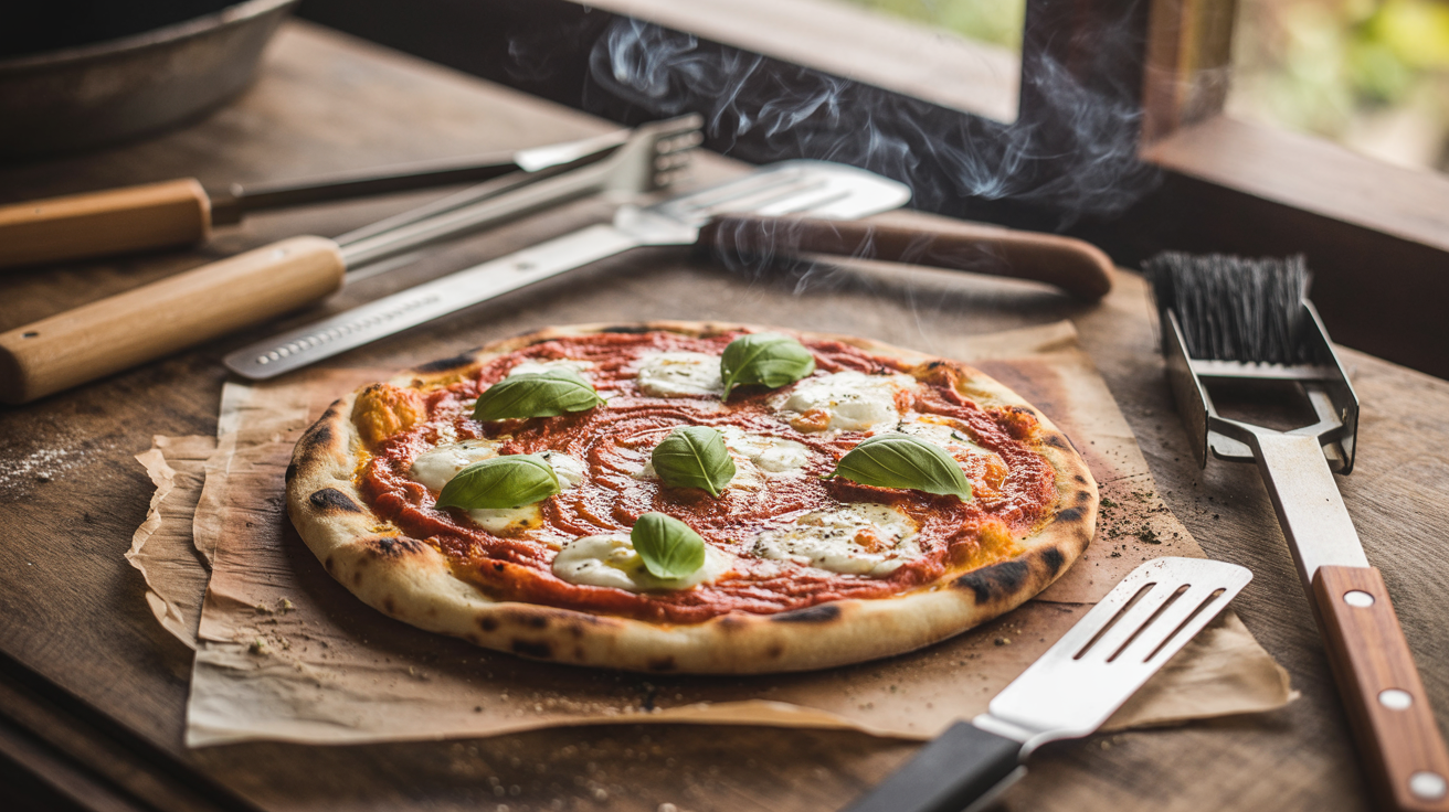 Grilled Pizza Recipe - Smoky Flatbread on the Grill