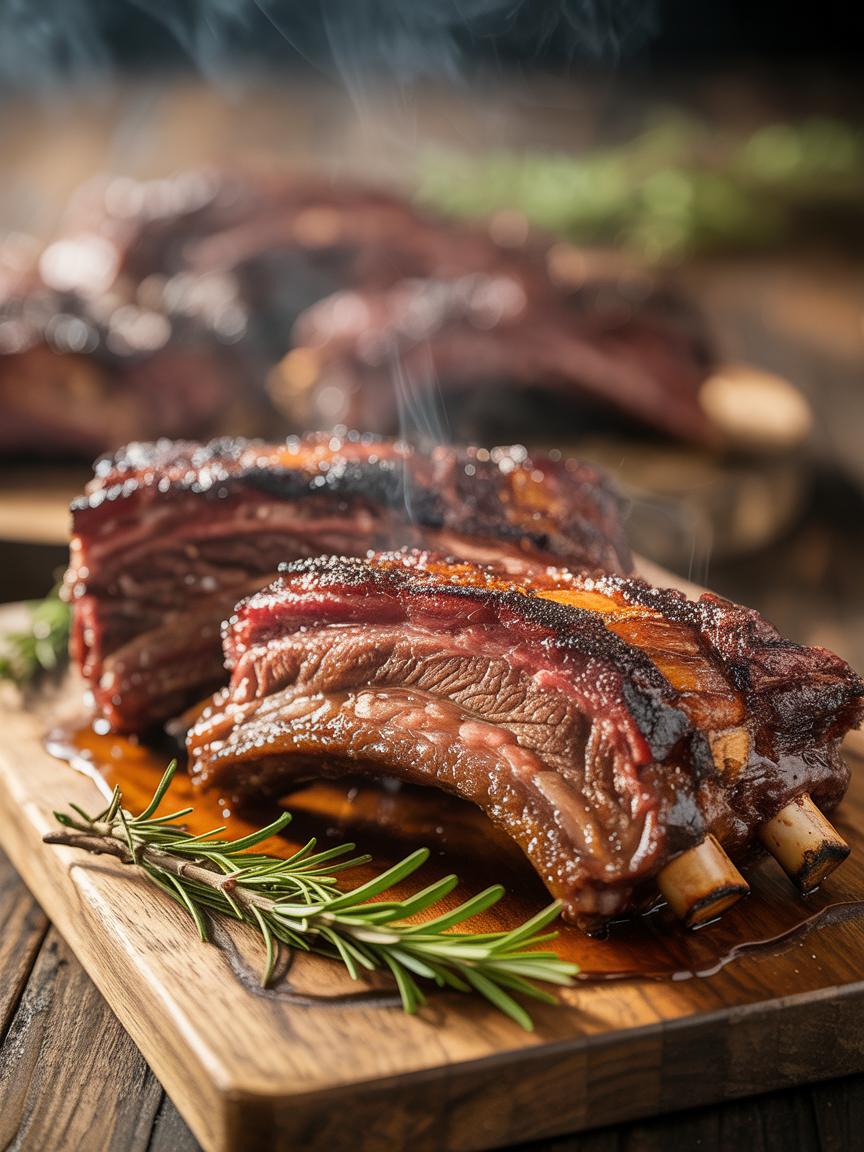 Smoked Beef Short Ribs Recipe: Low and Slow Perfection closeup detail