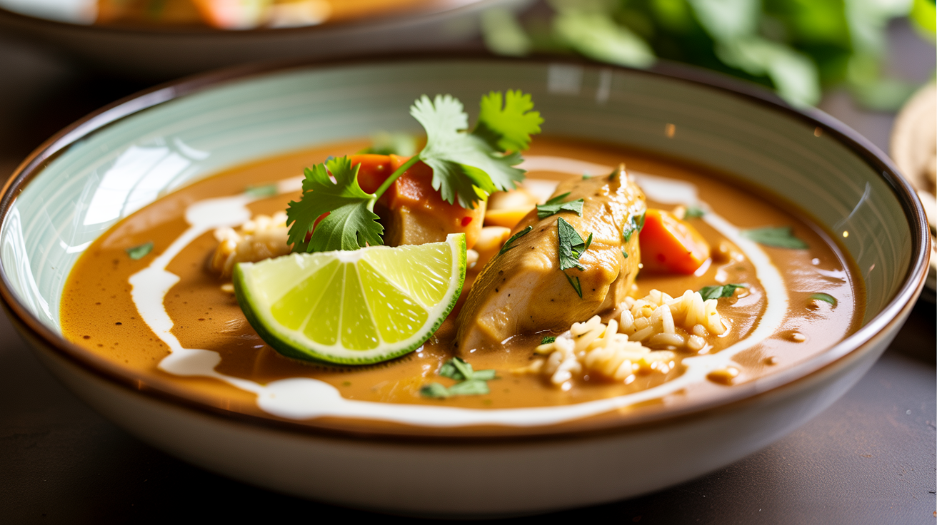 Slow Cooker Coconut Curry Chicken Recipe plated