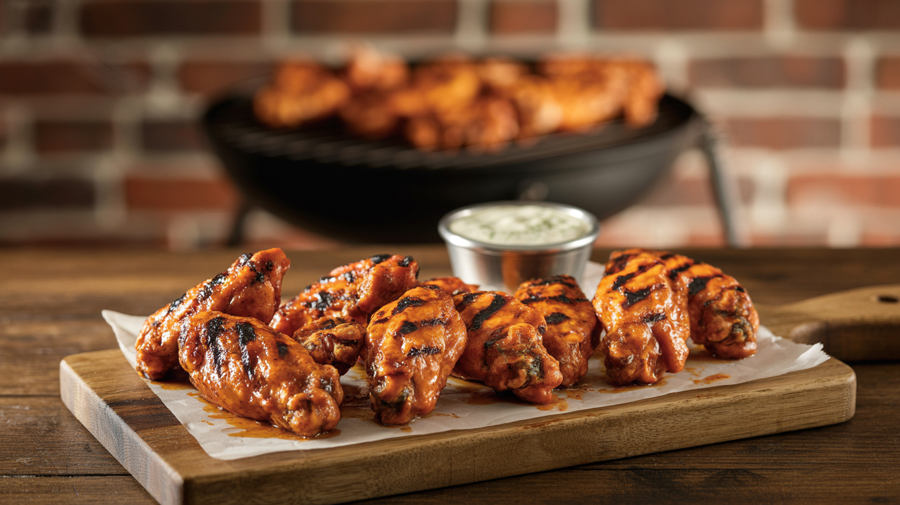 Grilled Buffalo Chicken Wings Recipe - Crispy and Bold plated