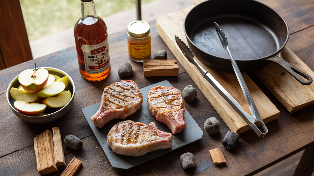 Grilled Pork Chops Recipe with Apple Glaze - BBQ Perfection ingredients