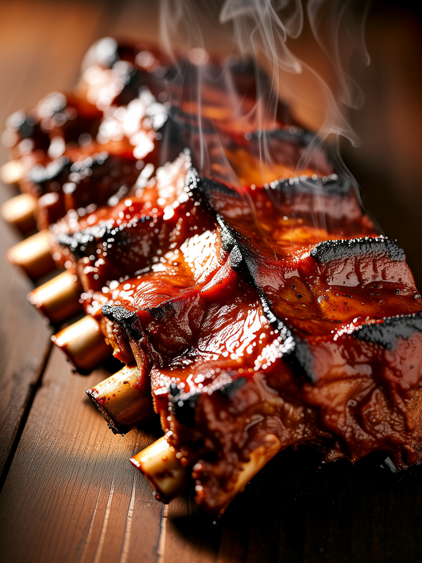 BBQ Spare Ribs Recipe: Low and Slow Perfection closeup detail
