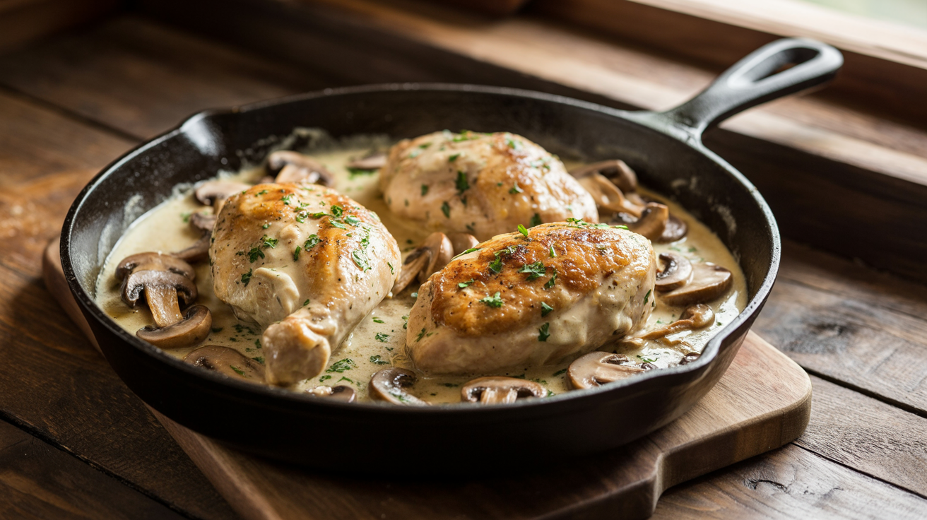 Creamy Mushroom Chicken Recipe - Easy One-Pan Dinner
