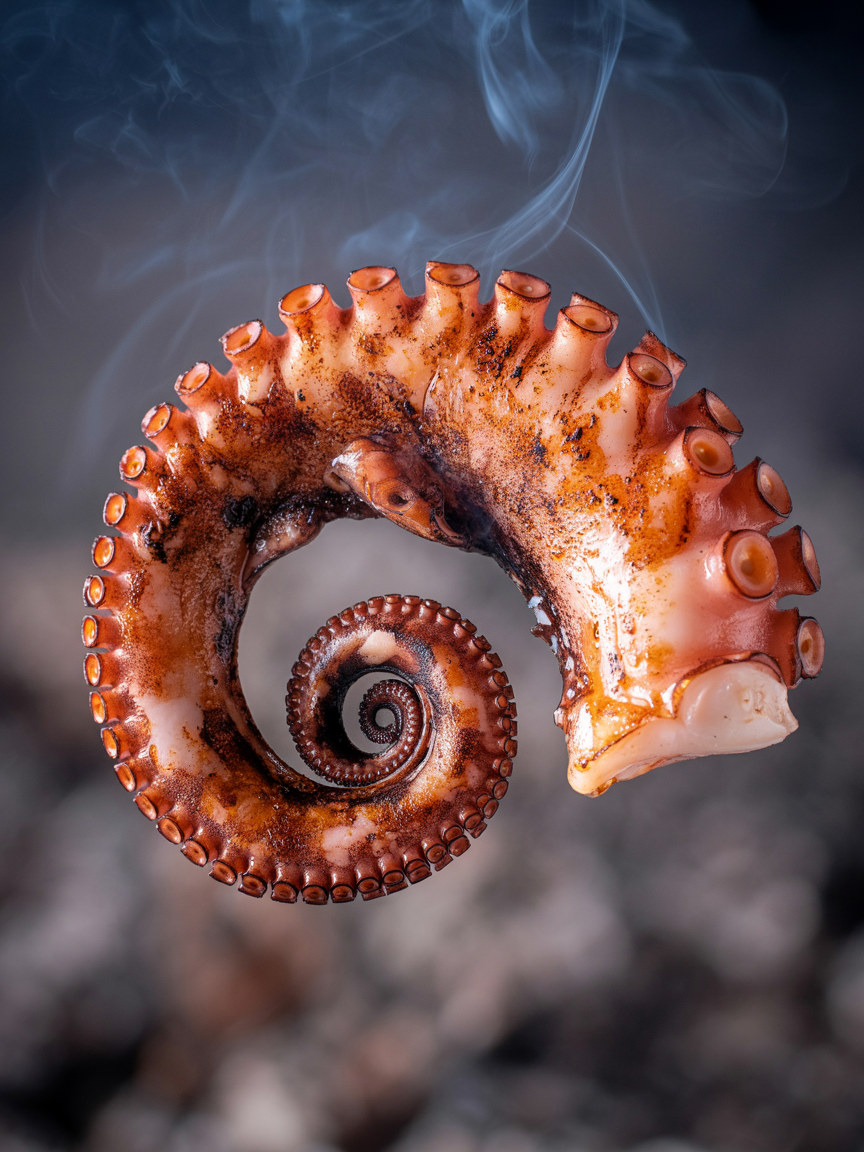 Grilled Octopus Recipe: Tender, Charred Perfection closeup detail