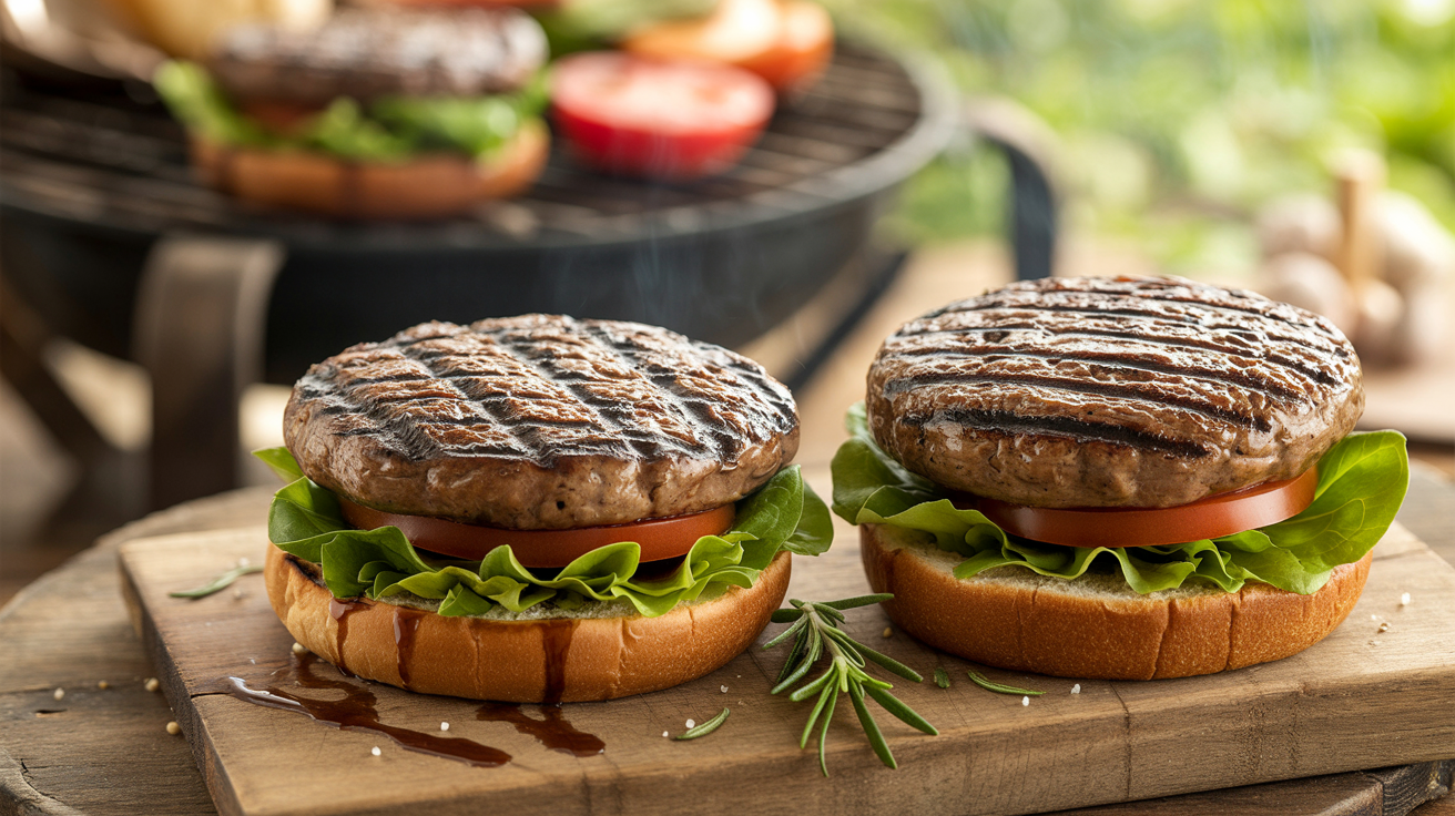 Grilled Portobello Mushroom Recipe - Perfect BBQ Burgers plated