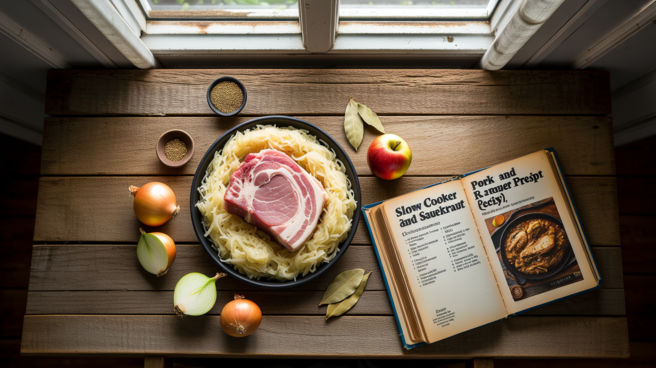 Slow Cooker Pork and Sauerkraut Recipe (Easy!) ingredients