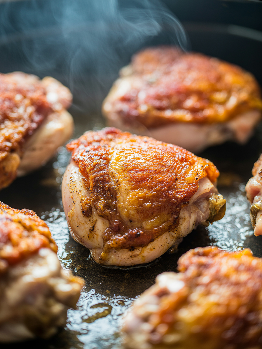 Air Fryer Chicken Thighs Recipe - Crispy & Juicy closeup detail