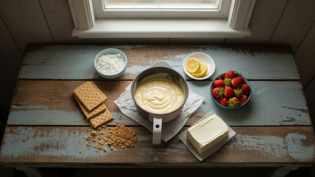 Air Fryer Cheesecake Recipe - Creamy and Easy ingredients