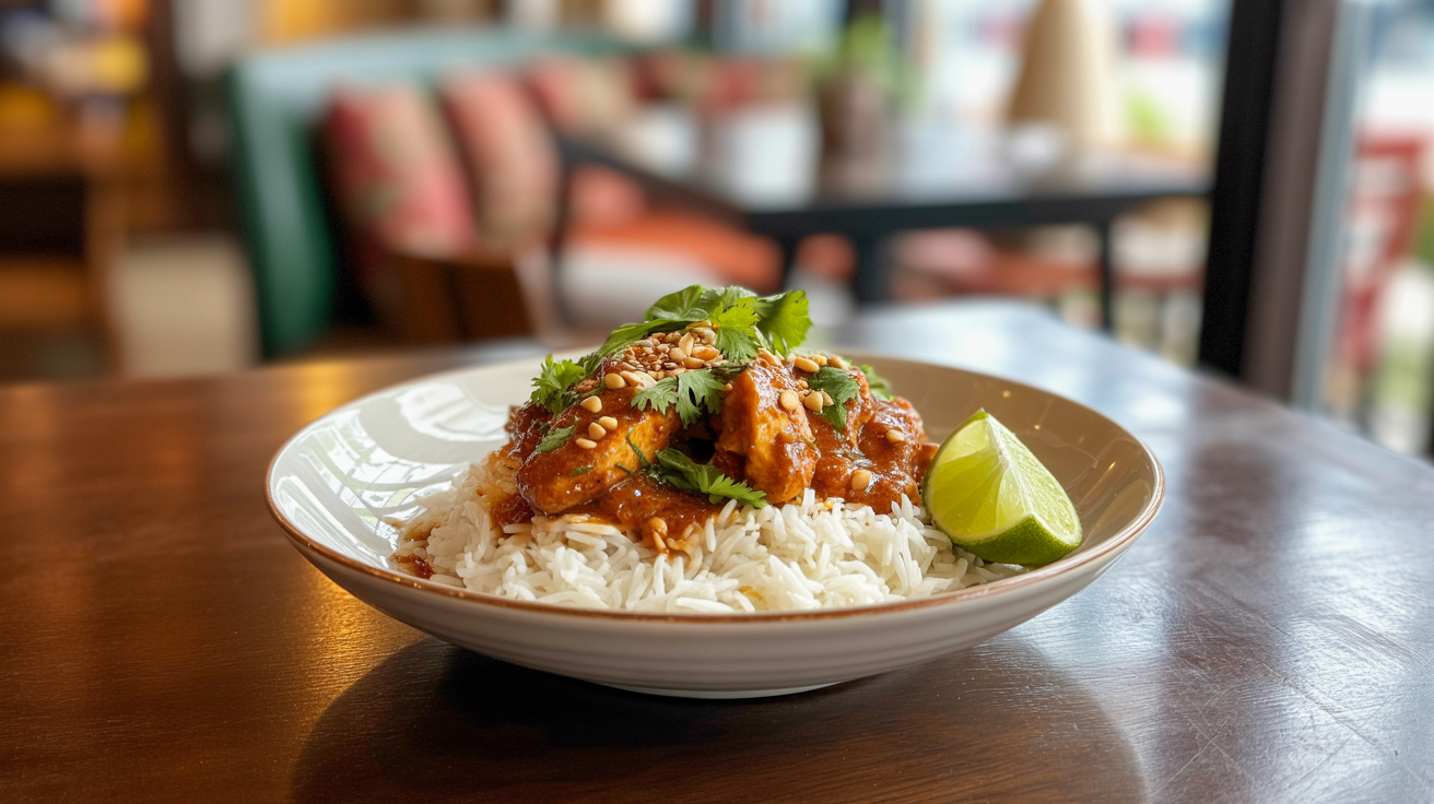 Best Thai Peanut Chicken Recipe Ready in 30 Min plated