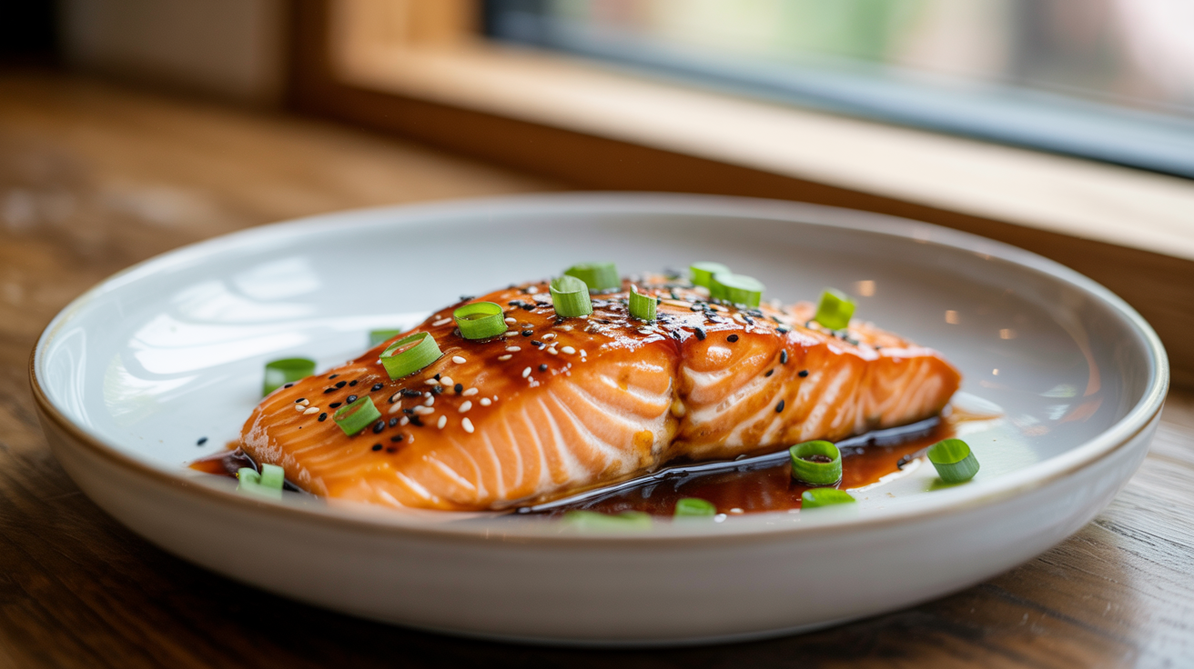 Sheet Pan Teriyaki Salmon Recipe - Easy 30 Minute Dinner plated