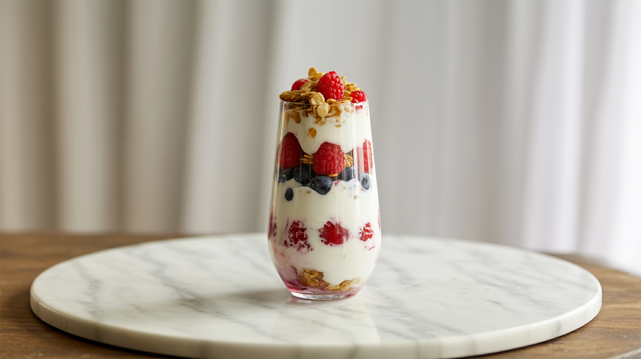 Greek Yogurt Parfait Recipe - Easy Healthy Breakfast plated