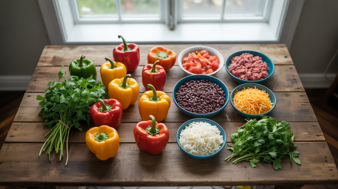 Air Fryer Stuffed Peppers Recipe - Easy & Delicious ingredients