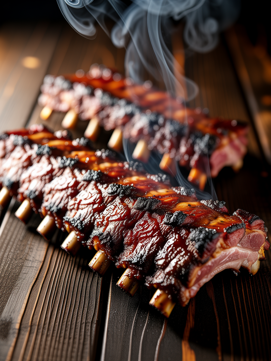 3 2 1 Ribs Recipe: Perfect Smoked Baby Back Ribs closeup detail