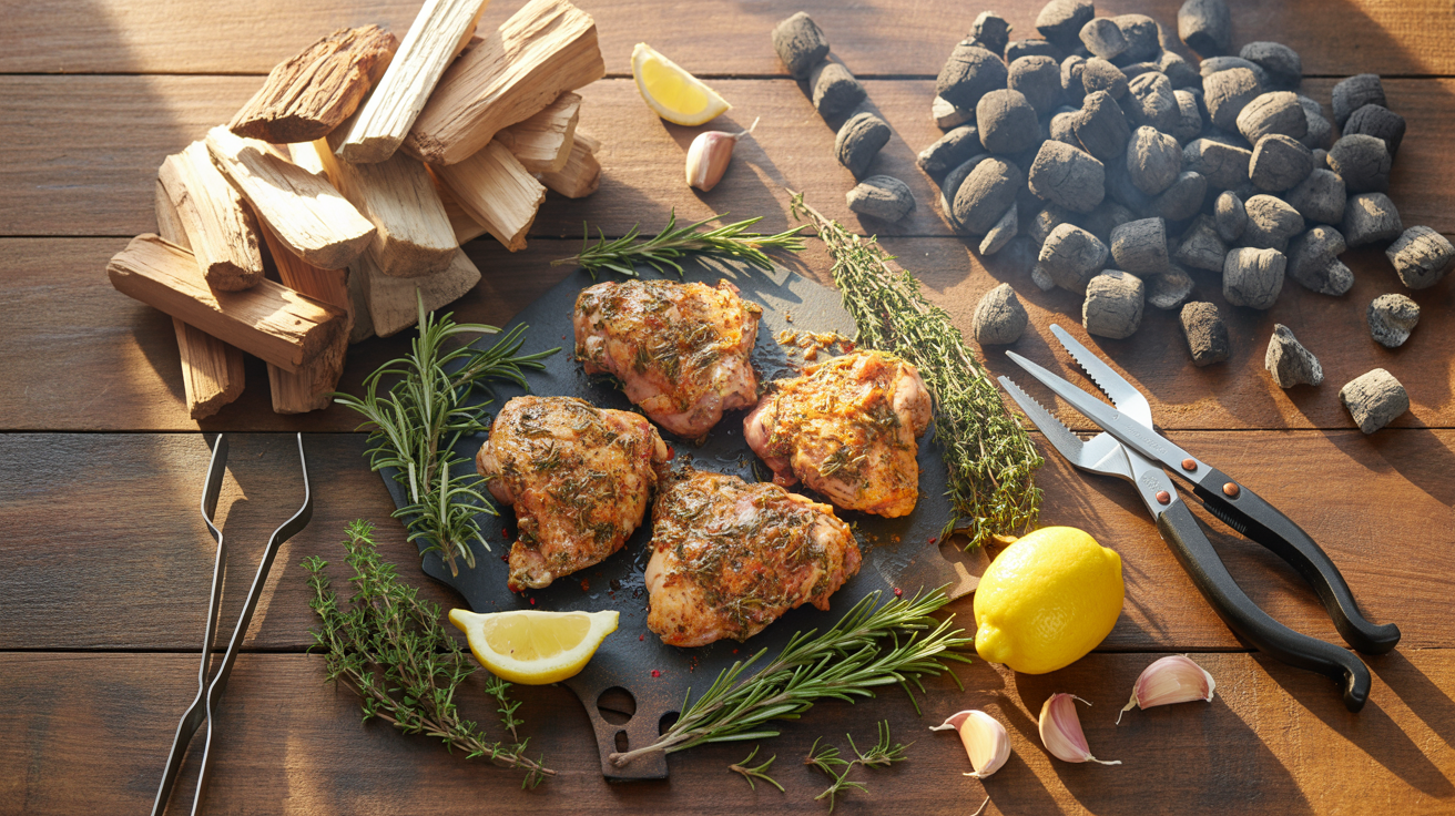 Grilled Chicken Thighs Recipe with Herb Marinade ingredients