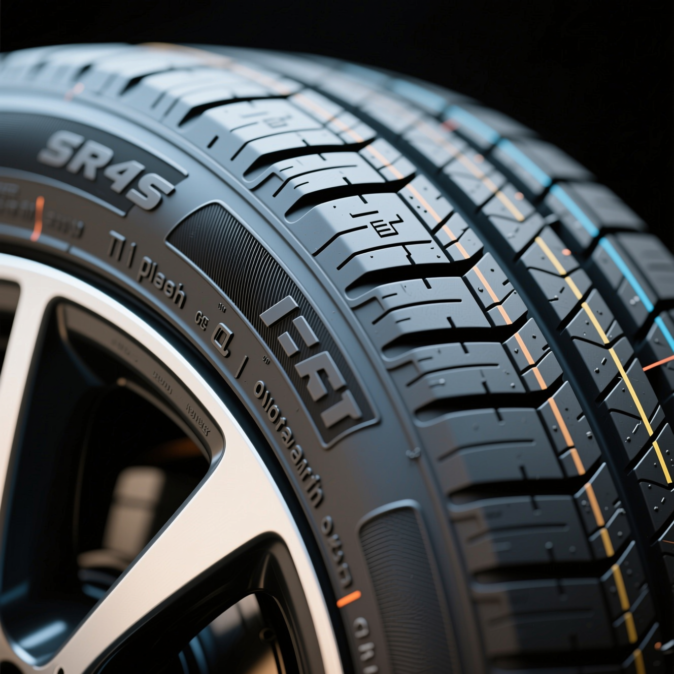 Understanding Tire Sidewall Markings, related to car tires, photorealistic, high