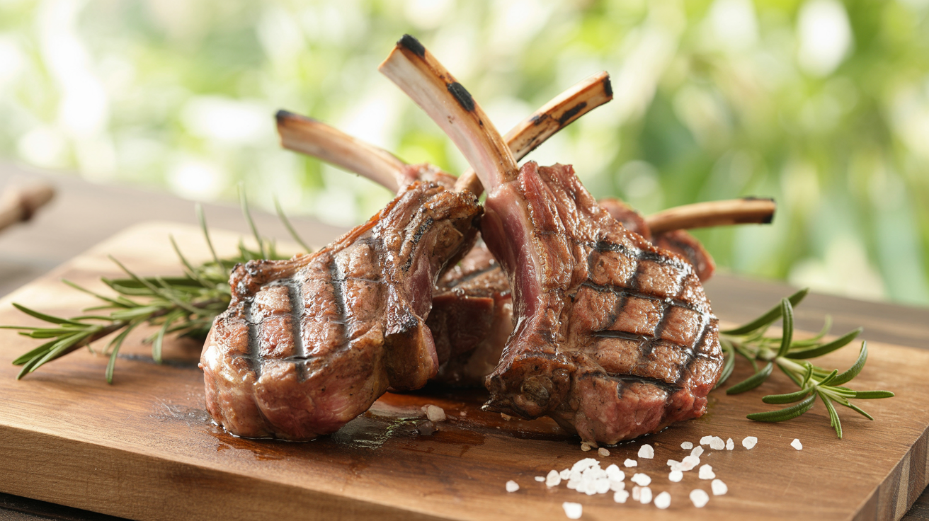 Grilled Lamb Chops Recipe with Rosemary - Perfect BBQ plated